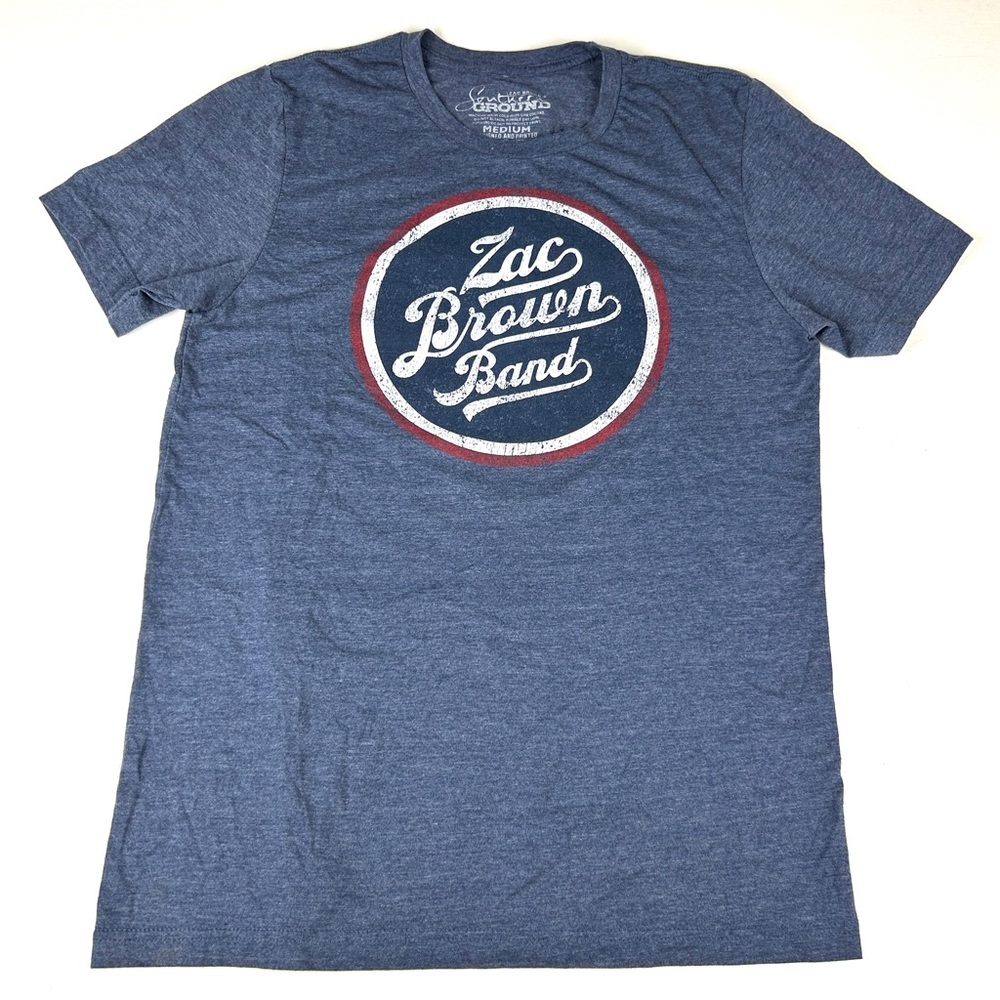 Zac Brown Band 2017 Welcome Home Concert Tour Blue T Shirt Sz Medium Blue